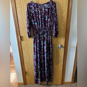 Everly Purple Floral print maxi dress
